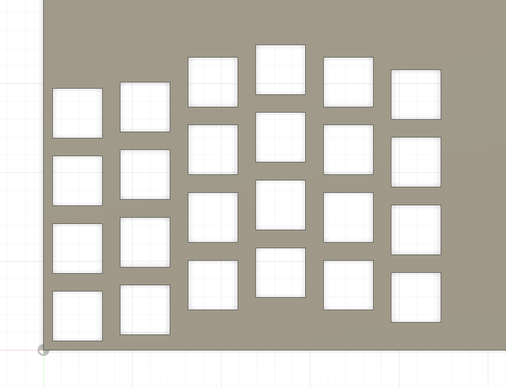 Repeating cutouts along the Y axis