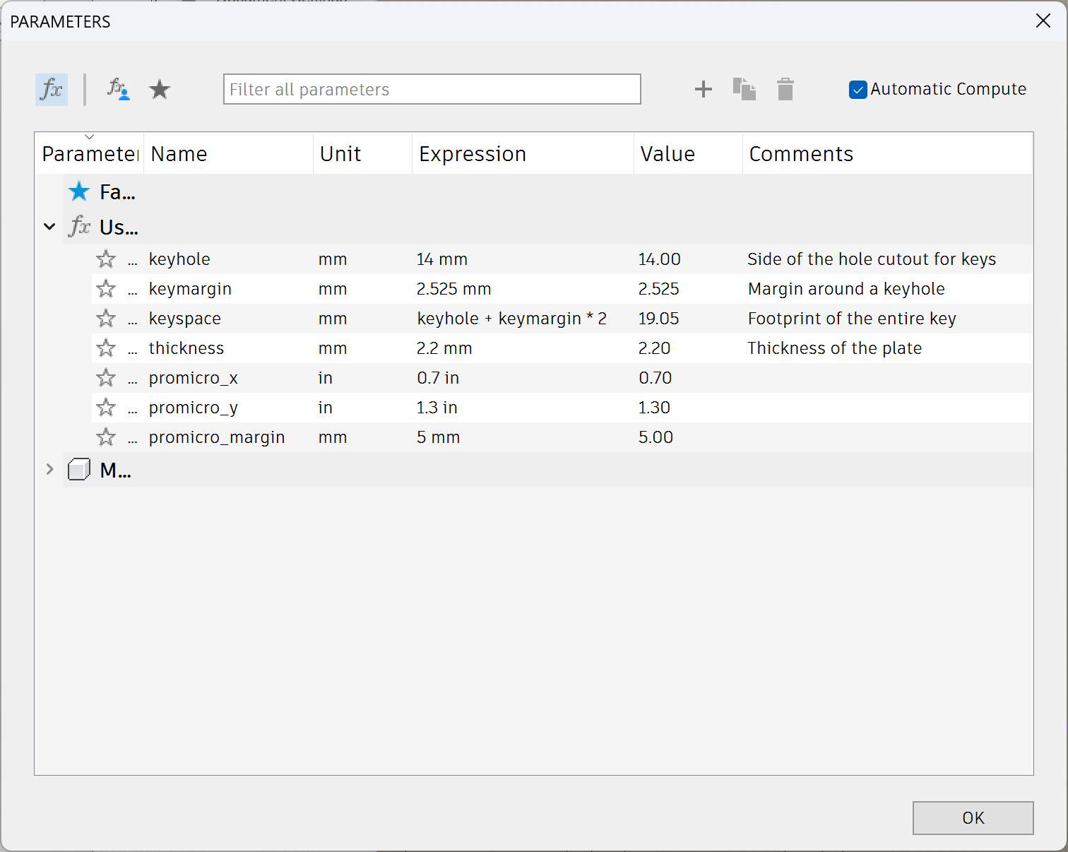 Discovering parameters